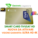 TESSERA TIVUSAT TIVU SAT TIVù TV SD HD SATELLITARE SOLO SMART CARD CI SMARTCARD