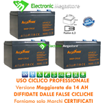 KIT BATTERIE 36V 14Ah GEL/AGM CICLICHE DEEP-CYCLE BICI ELETTRICA - 3 x 12V