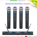 ZZIPP TXZZ640 SET 4 RADIOMICROFONI GELATO UHF 16 CANALI WIRELESS SENZA FILO