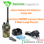 RICETRASMETTITORE MIDLAND G9 WATERPROOF MIMETICA DUAL BAND PMR LPD VER EXPORT 5W G9 PLUS