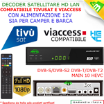 Decoder Satellitare Compatibile Tivusat Tivu Sat Tessera Tvsat Non Inclusa Nuovo COMBO DVB-S2 DVB-T2 ANCHE DIGITALE TERRESTRE