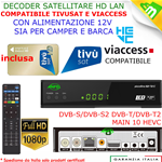 Decoder Satellitare Compatibile Tivusat Tivu Sat Tessera Tvsat Inclusa Nuovo BWARE EDISION