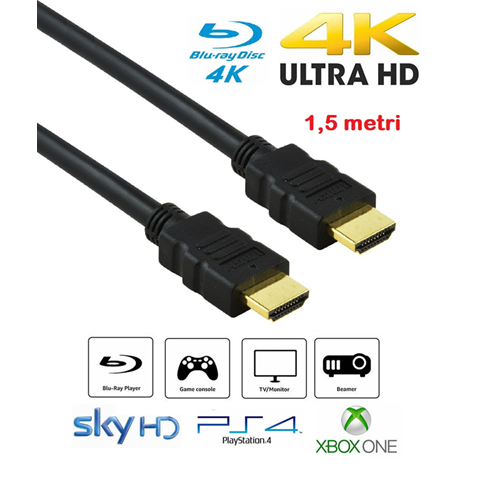 Cavo HDMI DA 1,5 A 5 MT 1.4 HIGH SPEED 3D PC TV FULL HD Sky PS4 XBOX3604K ANGOLI 