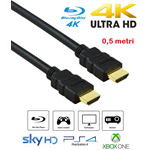 CAVO HDMI 0,5m 50cm 4K 1080p SPINA-SPINA 19 POLI 1.4 HIGH SPEED WITH ETHERNET