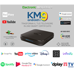 Android TV BOX KM9 Digiquest - Aggiornato Android 10 - Trasforma il tuo televisore in uno SMART Box Tv Android Digiquest KM9 4k HDR Quad Core Wi-Fi Bluetoot OTT Android TV 9.0
