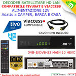 DECODER SATELLITARE HD S2 BWARE HK LAN, LEGGE SCHEDE TIVUSAT E TV RSI SVIZZERA CON CAVO HDMI