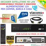 Decoder Satellitare Compatibile Tivusat HD Tivu Sat Con Tessera Inclusa Tv Sat con Cavo HDMI INCLUSO