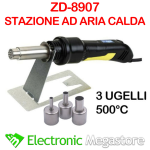 STAZIONE AD ARIA CALDA PROFESSIONALE ZD-8907 500°C 3 UGELLI INCLUSI SMD 300W