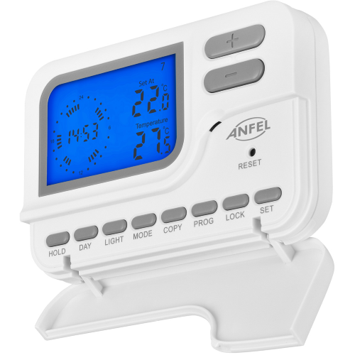 CRONOTERMOSTATO DIGITALE SETTIMANALE PROGRAMMABILE PER CALDAIA TERMOSTATO  CON DISPLAY LCD - CDS-7 SIMPLY 7 - ANFEL -Electronic Megastore - Gli  esperti dell'elettronica