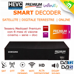 DECODER PREMIUM MEDIASET HD WIFI ON DEMAND INFINITY CAM HD 4K PREMIUM PLAY + TESSERA PREMIUM 6 MESI DI VISIONE