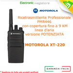 Ricetrasmittente PROFESSIONALE Motorola XT-220 PMR446 8 Canali VERSIONE POTENZIATA