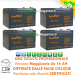 KIT BATTERIE 48V 14Ah GEL/AGM CICLICHE DEEP-CYCLE BICI ELETTRICA - 4 x 12V 6-DZM-14