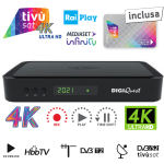 Q60 Decoder Combo tivusat Ultra HD 4K UHD con Card Tivusat Inclusa HbbTv DVB-T2 DVB-S2 Certificato