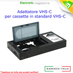 ADATTATORE VHS PER CASSETTE VIDEOCAMERA VHS-C AUTOMATICO