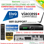 DECODER SATELLITARE HD S2 BWARE HK540GT+WIFI, LEGGE SCHEDE TIVUSAT E TV SVIZZERA