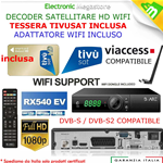 KIT DECODER BWARE HK540GT + TESSERA TV SAT GOLD HD LAN PVR YOUTUBE TV SVIZZERA