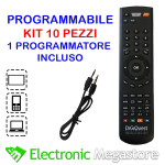 10 pezzi telecomando universale programmabile da pc programmatore incluso TELECOMANDI UNIVERSALE PROGRAMMABILE 4:1 DA PC PER TV,DECODER ETC..