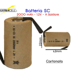 BATTERIA RICARICABILE NI-CD SC 1,2V 2000mAh 22x42mm A SALDARE CARTONATE 30/309