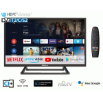 TV LED 4K Digiquest 24'' DLHR SMART TV CON APP doppio tuner combo DVB-T2, DVB-S2 MAIN 10 H265 HEVC compatibile anche Tivusat schermo alta resa