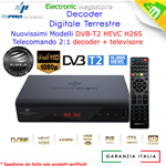 Decoder Digitale Terrestre DVB-T2 H265/HEVC con PVR USB e telecomando 2/1 DPT201HD
