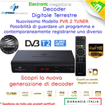 Ricevitore Digitale Terrestre DVB-T2 H265/HEVC Doppio Tuner PVR USB DPT220HD