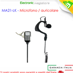 MICROFONO AURICOLARE 2 PIN PTT MA21-LK CON CAVO SPIRALATO KENWOOD C709.04