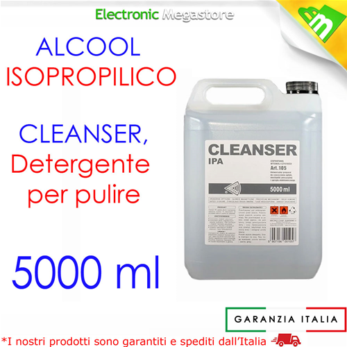 DETERGENTE LIQUIDO VASCHETTA PULITORE ULTRASUONI LAVATRICE VASCA CLEANER 5  LITRI IPA-105 ART 105 - IPA 105 ART 102 - ELEKTRONIC SPRAY -Electronic  Megastore - Gli esperti dell'elettronica