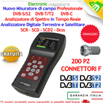 MISURATORE DI CAMPO COMBO DVB-T/T2 DVB-S/S2 ANALIZZATORE DI SPETTRO ANALISI HD