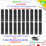 KIT 20 TELECOMANDI UNIVERSALE PROGRAMMABILE 4:1 DA PC PER TV,DECODER ETC..