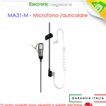 Microfono con auricolare pneumatico 2 Pin Motorola - MIDLAND MA31-M - C732.06