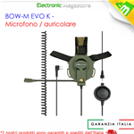 BOW-M EVO K - Microfono/auricolare pneumatico con PTT 2 Pin Kenwood militare C1046.03