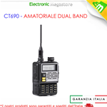 RICETRASMITTENTE Midland CT690 Walkie Talkie Dual Band VHF/UHF radio C1260 NERO