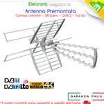 KIT ANTENNA DIGITALE TERRESTRE DTT COMBO COMBINATA UNICA UHF VHF MISCELATORE MIX