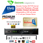 EVO3.1 Decoder HD COMBO Satellitare,Terrestre, App Web con TESSERA TIVUSAT