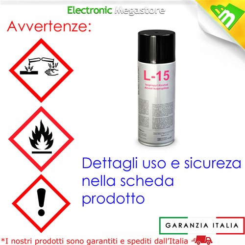 ALCOOL ISOPROPILICO PULIZIA DISINFETTANTE IGIENE SPRAY 200ml DUE-CI L-15 ALCOOL  SPRAY - L-15 200ML - Due-Ci -Electronic Megastore - Gli esperti  dell'elettronica