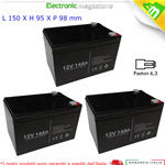 BATTERIA AL PIOMBO 36V 14AH RICARICABILE PER BICI BICICLETTA ELETTRICA ERMETICA UPS SOLARE