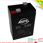 Batteria al piombo 6V 4Ah ricaricabile ermetica faston 4,8mm 4,5Ah 5Ah per lampade emergenza