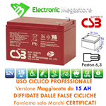 BATTERIA RICARICABILE PIOMBO 12V VOLT 15 AH PER BICI ELETTRICHE 6DZM-10  CSB