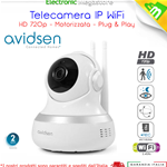 TELECAMERA IP CAMERA HD 720P WIRELESS LED IR LAN MOTORIZZATA WIFI RETE INTERNET