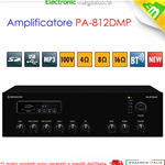 Amplificatore amplimixer 100V con MP3 Tuner e Bluetooth Monacor PA-812DMP 120 WATT