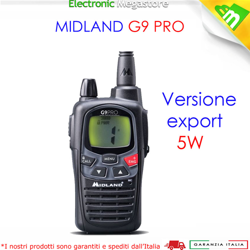 Pack talkie-walkie midland g9 pro export boosté + oreillette +