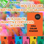 HOLI COLORS POLVERE COLORATA NATURALE ARANCIO BUSTINA 100 GR HOLY PARTY POWDER ALTA QUALITÀ