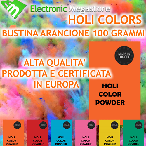 Holi Colors Polvere Colorata Naturale Arancio Bustina 100 Gr Holy Party Powder Alta Qualita Hol100 Nj Powder Electronic Megastore Gli Esperti Dell Elettronica