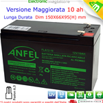 BATTERIA ERMETICA RICARICABILE AL PIOMBO 12V 12 VOLT 10AH 9 AH 9AMPERE PER UPS