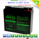 BATTERIA RICARICABILE AL PIOMBO 12V 18AH ANTIFURTO GRUPPO CONTINUITA 18 UL18-12