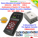 MISURATORE DI CAMPO COMBO DVB-T/T2 DVB-S/S2 ANALIZZATORE DI SPETTRO ANALISI HD CON ALIMENTATORI