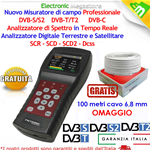 MISURATORE DI CAMPO COMBO DVB-T/T2 DVB-S/S2 ANALIZZATORE DI SPETTRO ANALISI HD CON CAVO 6,8 MM