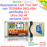 Cam Tivusat e Smartcard Tvsat ORO è Rai Mediaset La7 HD 4K su Smart TV e decoder CI+