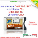 CAM TIVUSAT HD 4K CAM TIVU'SAT HD MODULO DECODER E TV TIVU SAT HD CERTIFICATA CI+ UHD ORO 4K