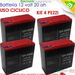 4x BATTERIA PIOMBO 12V 20AH RICARICABILE 48V MOTO SCOOTER ELETTRICI 6 DZM 20